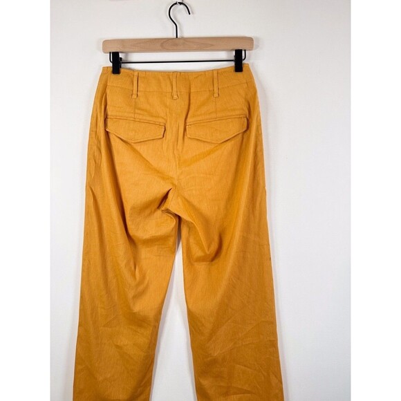 Rag & Bone Womens Suit Set Yellow Linen Tailored Blazer Straight Trouser Size 2 - Picture 16 of 16